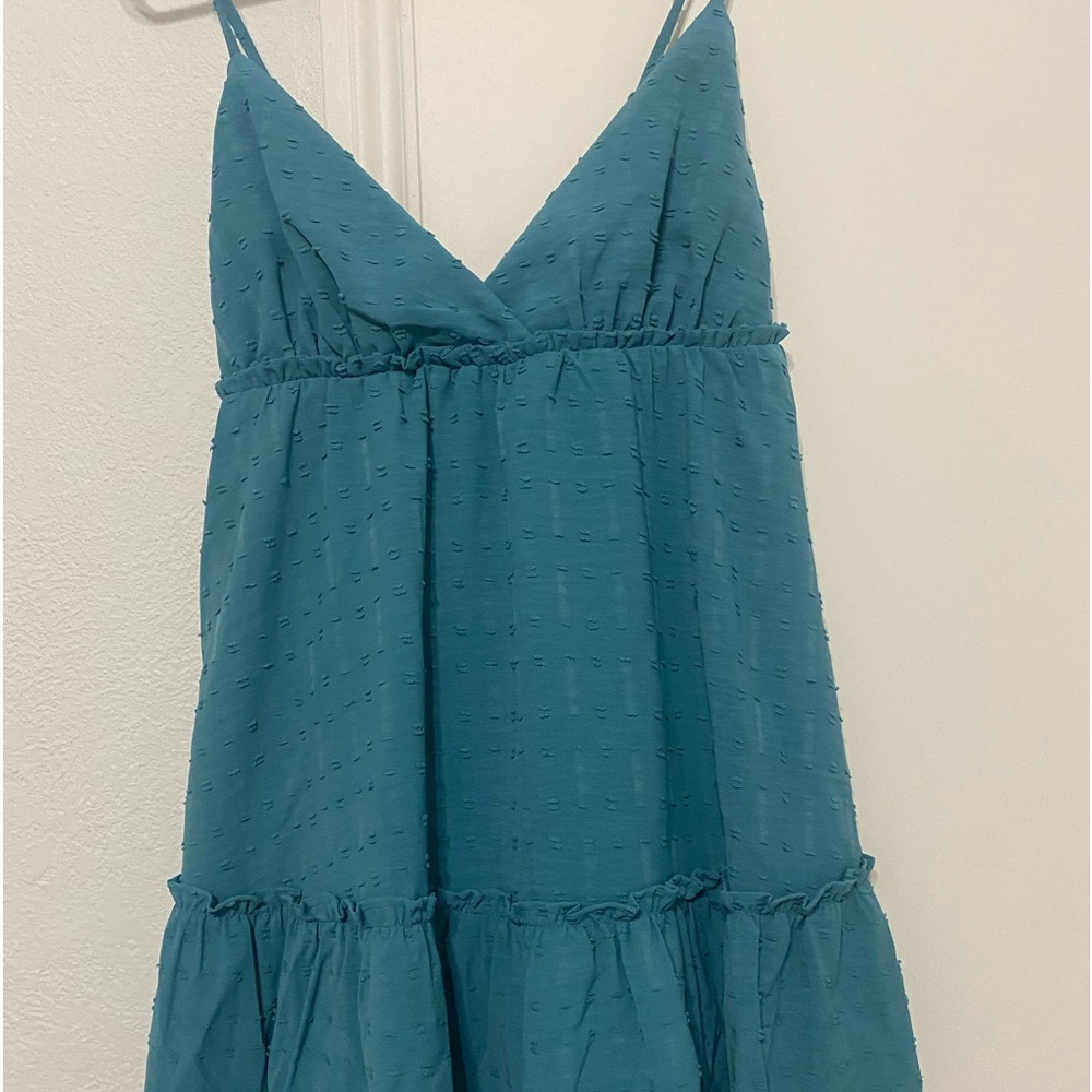 Elegant Teal Sleeveless Dress